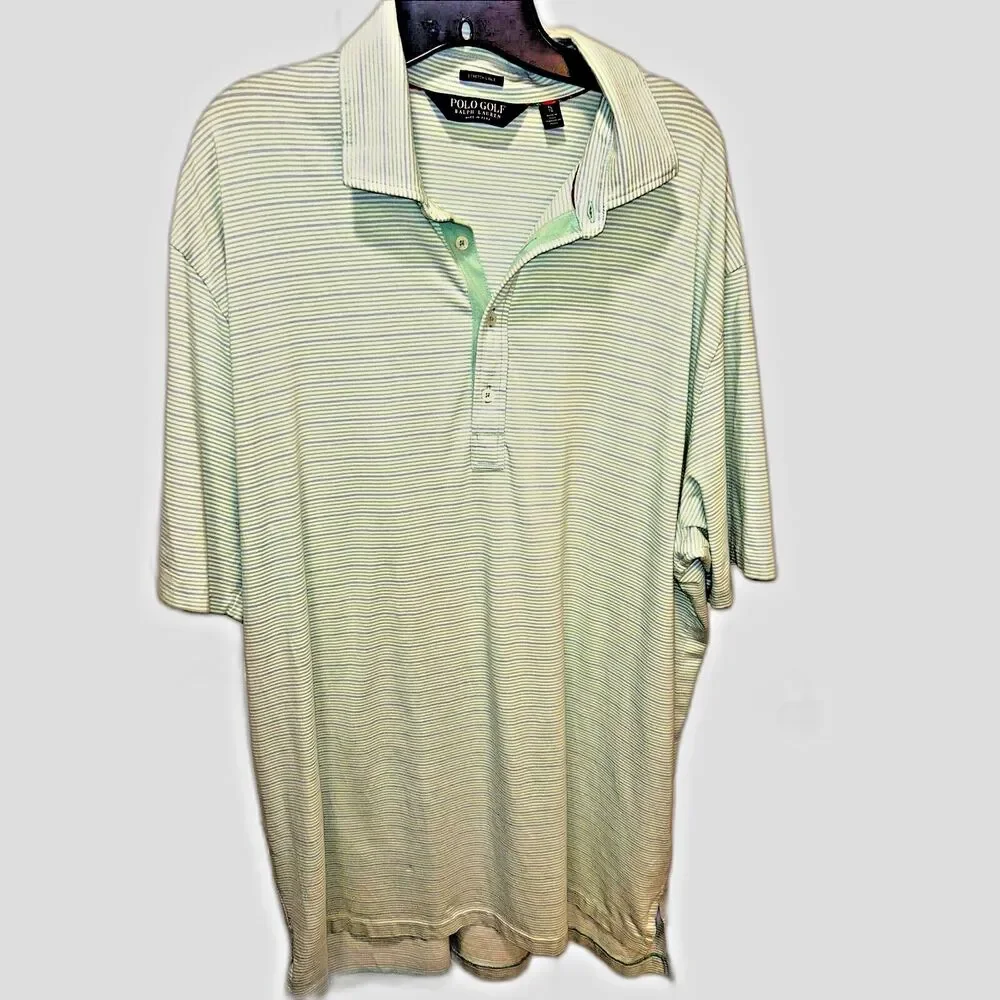 Ralph Lauren POLO GOLF Green /Gray Striped Shirt Size XL Gently Used